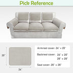 Couch Arm Covers, Sofa Arm Covers, Waterproof Armrest Covers for Sofa, Armchair, Loveseat, Non-Slip Recliner Arm Covers, Sofa Headrest Covers, Arm Chair Covers Set of 2 (Light Gray, 24"×20")