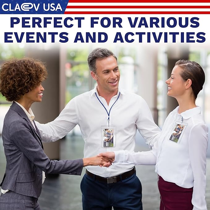 Claev Flexible and Tear Resistant Vertical 4x6 Passport & Card Holders (4x6 Extra Large (XXL), 250 Pack), Clear Zipperless ID Plastic Name Card Badge Holders for Travel, Conferences, Conventions