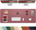 Leather Desk Pad Protector, Large Desk Mat, Mouse Pad, Non-Slip PU Leather Desk Blotter,Desk Cover mat,Desk mat for Keyboard and Mouse,Mat for Office&Home (Rose Purple, 48" x 17")
