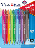 Paper Mate InkJoy 100RT Retractable Ballpoint Pens, Medium Point (1.0mm), Assorted Colors, 20 Count - Teacher Essentials, Colorful Office Supplies, Note-Taking, Back to School