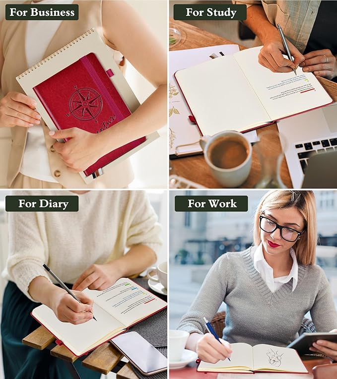 PAIBAS Blank Journal Notebook for Women Men,160 Pages,A5 Hardcover Sketchbook for Drawing, Sketch book, Unlined Notebooks for School,Work, Note Taking,Travel Journals for Writing 5.8"x8.5" (Burgundy)