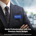 Name Tag, Magnetic Blue and White Name Tags, Personalized Name Tags, 1.5x3 Inches, Durable Engravable Impact Material, Made in The USA by My Sign Center