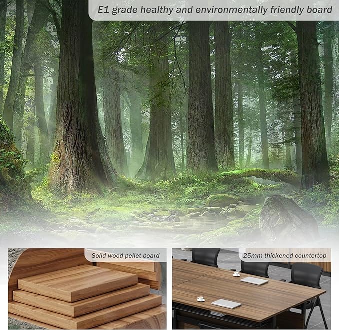 Folding Conference Table,Large Conference Room Table for 12 People,Flip Top Mobile Training Tables,Rolling Meeting Table with Caster Wheels,Foldable Seminar Meeting Room Tables for Office(4 55.1in)