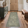 GENIMO Runner Rug 2x6 Non Slip Machine Washable Hallway Runner Rug, Low Pile Lightweight Rugs for Entryway, Hallway, Kitchen and Corridor, Sage/Blue