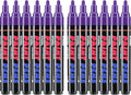 Craiiby Purple Paint Pens Paint Markers - 12 Pack Permanent Quick Dry Waterproof Marker Pens for Rocks Wood Fabric Plastic Canvas Glass Mugs Metal Tire Stone