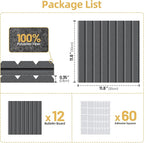 Large Cork Board for Wall 36" x 48" Black Bulletin Board with Safe Removable Adhesive Squares for Pictures Photos, Alternative CorkBoard Felt Pin Boards Tiles for Office Classroom Wall Decor-12 Pack