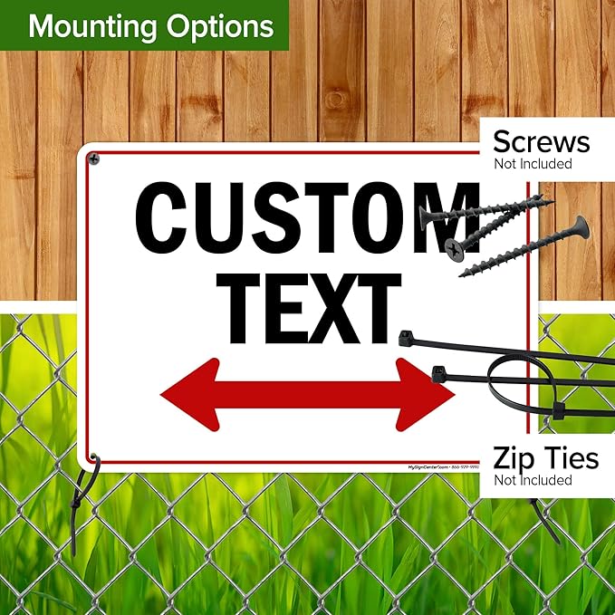 Custom Two Way Arrow Directional Sign by My Sign Center - 10x14 Inches, 55 mil Thick HDPE (High Density Polyethylene), Made in USA