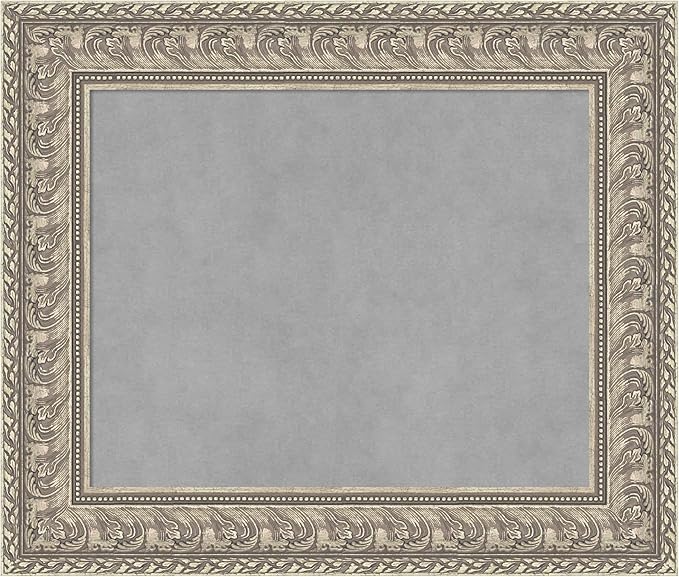 Amanti Art Silver Framed Magnetic Board 23x27 Small Vision Board for use with Magnets, 100% Metal Sheet to Display Items as Office Decor or for Home Organization in mudroom, Kitchen or Kids Room