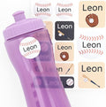 Large Name Labels for Kids (33) - Custom Stickers for Daycare and School Supplies - Durable, Waterproof Stickers for Water Bottles, Lunch Boxes, and More with Unique Designs - Baseball