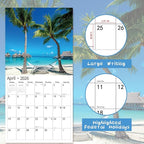 2026 Wall Calendar,Calendar 2026, November 2025 - December 2026, Wall Calendar Whispers of the Waves, 12" x 24" Opened,Full Page Months Thick & Sturdy Paper for Gift Perfect Calendar Organizing