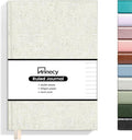 Annecy Lined Journal Notebook, Hardcover Leather Journal for Women & Men, 160 Numbered Pages, Medium 5.5" x 8.25", 100 GSM Thick Paper, Beige