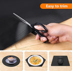 Shelf Liners for Kitchen Cabinets Non Adhesive Drawer Liner EVA Material Cupboard Mat Refrigerator Mats Washable Fridge Liner for Cabinet, Storage and Desks 23.6 x 393.7 Inches Black