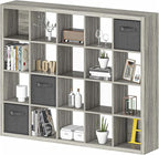 furtble Bookshelf with Storage Bins, 20-Cube Storage Organizer with Back Panels, Modern Bookshelf for Bedroom, Multifunctional Display Cube Bookshelves for Living Room, Bedroom, Home Office