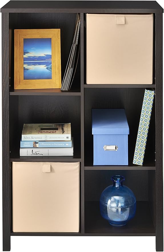 ClosetMaid 16055 Premium Adjustable 6-Cube Organizer, Black Walnut