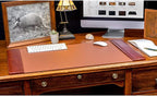 DACASSO Leather Desk Pad with Side Rails - Luxury Leather Desk Blotter for Writing - Executive Desk Surface Protector - (Mocha, 34 x 20)