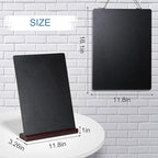 11.7x16.5 Inch Tabletop Chalkboard with Wood Base, Menu Chalkboard Stand, Message Board, Bar and Special Event Decorations, Hanging Double-Sided Chalkboards Sign for DIY Home Decoration-Walnut
