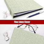 Vienrose 3 Ring Binder 1 Inch Round Rings with Linen Fabric Cover, Fits 8.5 x 11 Inch Paper, Durable Organizer for School, Office, Home, Recipes, LightGreen