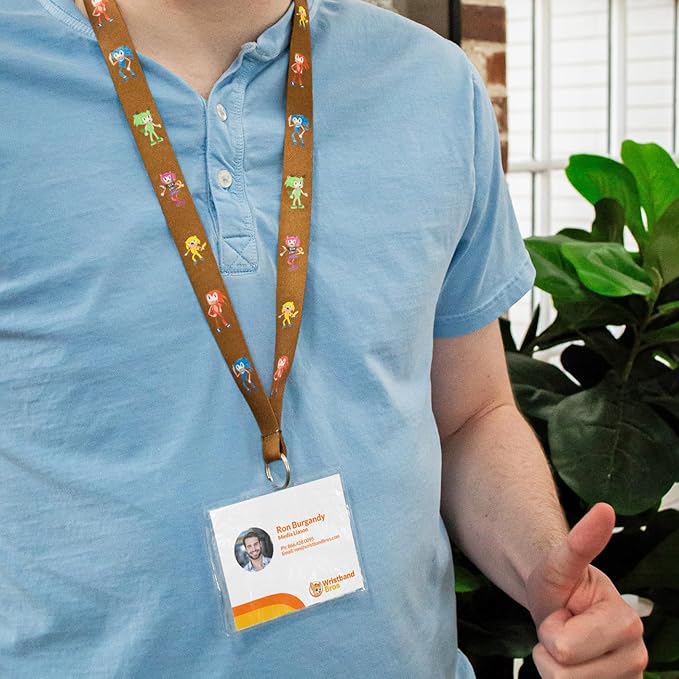 Wristband Bros Custom Lanyards For ID Badges, Keys & More | Add Text & Logos | Choose Your Attachment | Bulk Quantities For Events