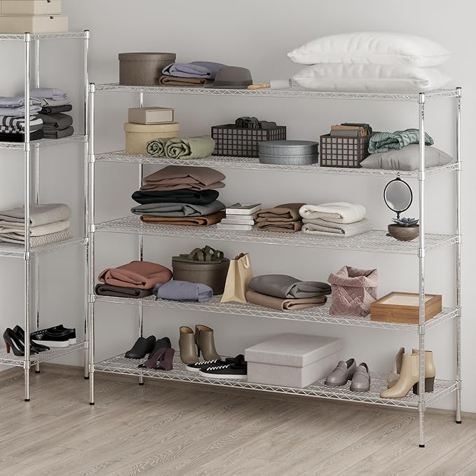 Regal Altair 21" Deep x 72" Wide x 64" Height Wire Shelving Kit | 5-Tier | NSF Commercial Storage Rack Unit
