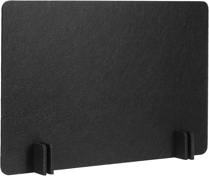 PATIKIL Desk Dividers 24" x 16", 1 Pack Desk Privacy Panel Freestanding Noise Reducing Partition Acoustic Panel with 4Pcs Support Feet for Testing Office Home Library, Black Style B