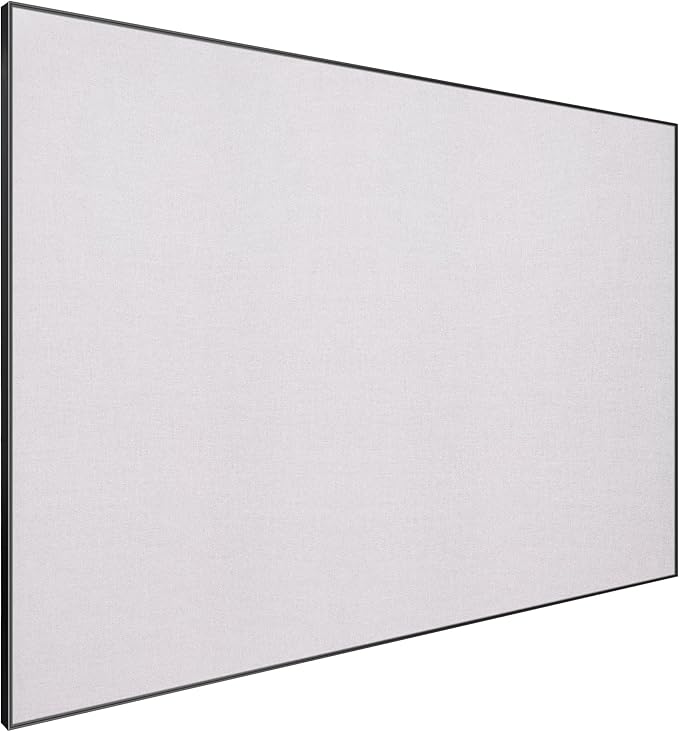 Lightomorrow Bulletin Board 30 x 20 inches, Lavender Gray Pin Board, Black Aluminum Framed Fabric Cork Board with 10 Push Pins