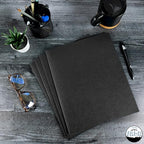 FILE-EZ Two-Pocket Folders, Black, 25-Pack, Textured Paper, Letter Size (EZ-32505)