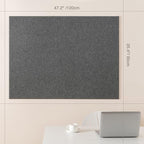 Thickened Bulletin Board - 47 x 35 Inches, Decorative Felt Board Pin Board for Wall - 4' x 3' Foldable Photo Display Board with Self-Adhesive Tape, Includes 20 Push Pins - Gray