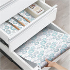 ALIUNI Drawer and Shelf Liner, Non-Slip Kitchen Cabinet Liners Non-Adhesive Thick Strong Grip Waterproof Washable Mats Protect Dresser Shelves Cupboard Bathroom Cabinets, Spiral, 24 in X 10 FT