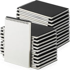 Engrowtic 48 Pack Graph Paper Spiral Notepad A5 Top Wirebound Notepad Grid Notebook Steno Pads Memo Notebook Grid Paper 140 Pages for Writing Sketching Drawing Office Supplies (Black)