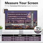 JEEETINTX Magnetic 32 inch Computer Privacy Screen Filter for 16:9 Widescreen Monitor Desktop PC, Hanging Removable Anti Glare Blue Light Eye Protection Privacy Shield, 32in Anti Spy Screen Protector
