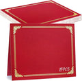 gisgfim 15Pcs Certificate Holders Diploma Covers Single Sided Gold Foil Border Award Certificate Covers for Letter Size 8.5x11 Certificates Cardstock Document Papers Storage Organizer (Bright red)