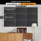 9 Pack Large Cork Board Bulletin Board for Wall 95x47in Self Adhesive Bulletin Board Felt Board for Office School Home Decorative Wall Decor(Size:Each 80x40cm/31.5x15.7 in,Color:Black)