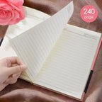 ipoul Soft Cover Journal, Rose Gifts for Women, Lined Journal Notebook, Wide Ruled Notebook, A5 Notebook 6"x8", PU Leather Softcover Notebook, Pink