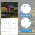 2026 Wall Calendar,Calendar 2026, November 2025 - December 2026, Wall Calendar Barns, 12" x 24" Opened,Full Page Months Thick & Sturdy Paper for Calendar Organizing & Planning
