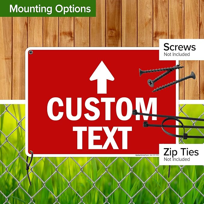Custom Arrow,Custom Directional Sign, Up Arrow,10x14 Inches, Rust Free .040 Aluminum, Fade Resistant, Made in USA by My Sign Center