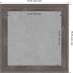 Amanti Art Grey Framed Magnetic Board 15x15 X-Small Vision Board for use with Magnets, 100% Metal Sheet to Display Items as Office Decor or for Home Organization in mudroom, Kitchen or Kids Room