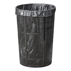 Zedfire 48 Gallon Mesh Black Waste Bin, Steel Outdoor Heavy-Duty Commercial Trash Can, Round Recycle Container, Durable Garbage Can for Parks, Municipalities, Parking, Schools