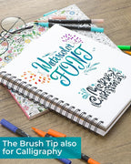 Ohuhu Markers for Adult Coloring Books No Bleeding 120 Colors Coloring Markers Water-based Dual Tips Fineliner & Brush Drawing Pens Art Pens for Kids Adults Sketch Journal - Maui - Black