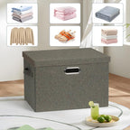Graciadeco Large 17" 36 Quart Collapsible Stackable Storage Bins with Lids, 3 Packs Dark green Foldable Fabric Closet Storage Boxes with Lids, Heavy-duty Linen Cube Baskets(17x12x11)
