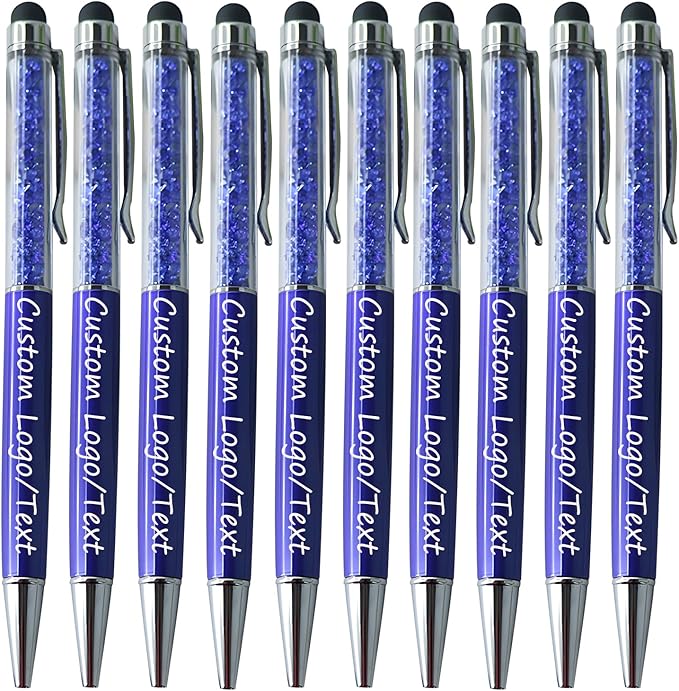 Yucold Customized Pens with Name/Logo - Touch Screen Stylus Ballpoint Pen, Perfect for Weddings, Business & Personalized Gifts (Royal blue,150)