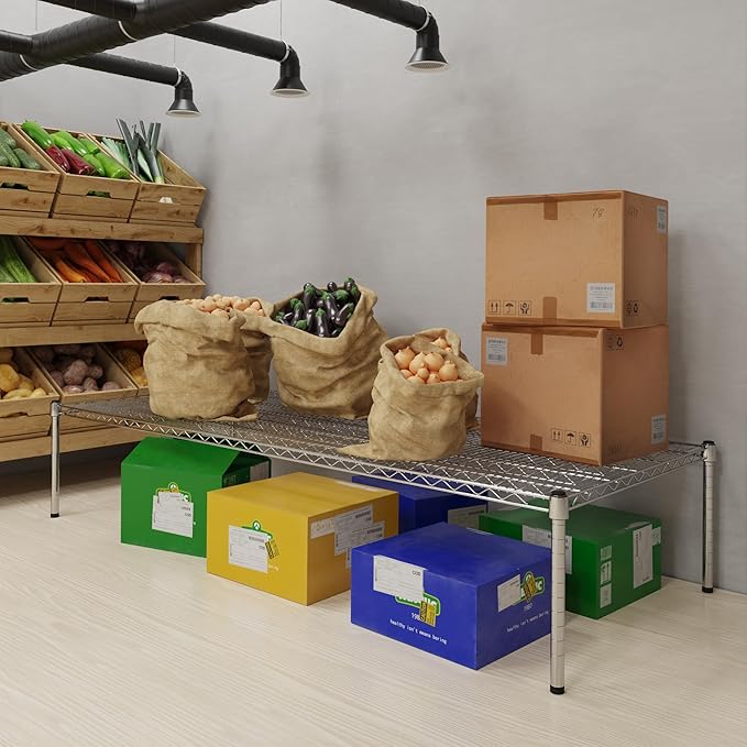 Regal Altair 30''W x 72''L x 14''H Chrome Plated Wire Dunnage Rack | Off The Floor Storage