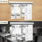 2 Pack Ticket Holders Receipt Holder for Restaurant, No Drill Restaurant Order Ticket Holders for Kitchen Office Walls Refrigerator Home Pubs Bars Cafes(12 Inch, Sliiver, 2p)