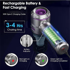 4-in-1 Handheld Cordless Car Vacuum Cleaner, 84000 RPM High Power Air Blower, inflator deflator & Mini Car Vacuum Cleaner for Home, Office & Outdoor, 6000mAh Battery & Type-C Fast Charging