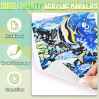 LET'S RESIN PAINT Acrylic Paint Markers Brush Tip 72 Colors,Automatic Ink Control Acrylic Paint Pens,No Bleed & Good Coverage Acrylic Markers for Adult Coloring,Rock Painting,Canvas,Wood,Gifts