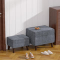FAGAGA Storage Ottomans with Adjustable Cover, BOGO, Step Stool, Footrest and Seat, Ottoman Foot Rest Set for Living Room, Bedroom, Dorm, Light Gray