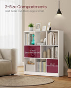 VASAGLE Custos Collection - Bookshelf, 3-Tier Bookcase, Book Shelf, Open Storage Shelf, 9.4 x 35.4 x 39.4 Inches, for Living Room, Home Office, Dining Room, Cloud White ULBC455W01