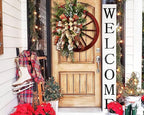 Tall White Welcome Sign - 6ft Rustic Farmhouse Decor for Front Door & Porch