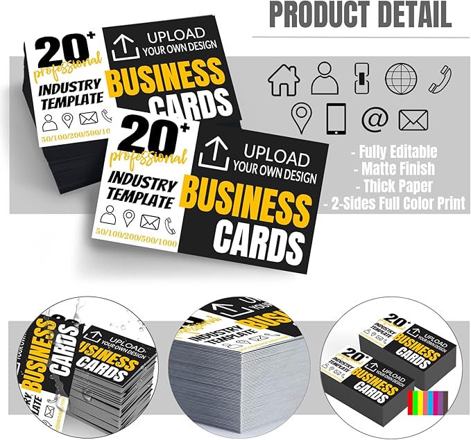 Custom Business Cards Double-Sided Personalized Stationery | Professional 300GSM Matte Paper for Small Business | 3.5x2 Inch