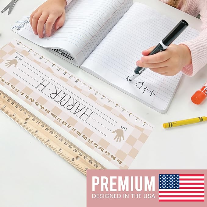 Desk Name Tags for Classroom – 36 Student Name Plates for Classroom Kindergarten, Preschool, 1st, 2nd & 3rd Grade, 14.5 x 4in Teacher Nameplates for Student Desks, Neutral Nametags