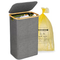 efluky Recycling Bin Holder 100L, 26 Gallon Trash Can with Lid, Garbage Bag Holder for Yellow Bags, Easy Removal, (Inner Bag Not Included) -Grey